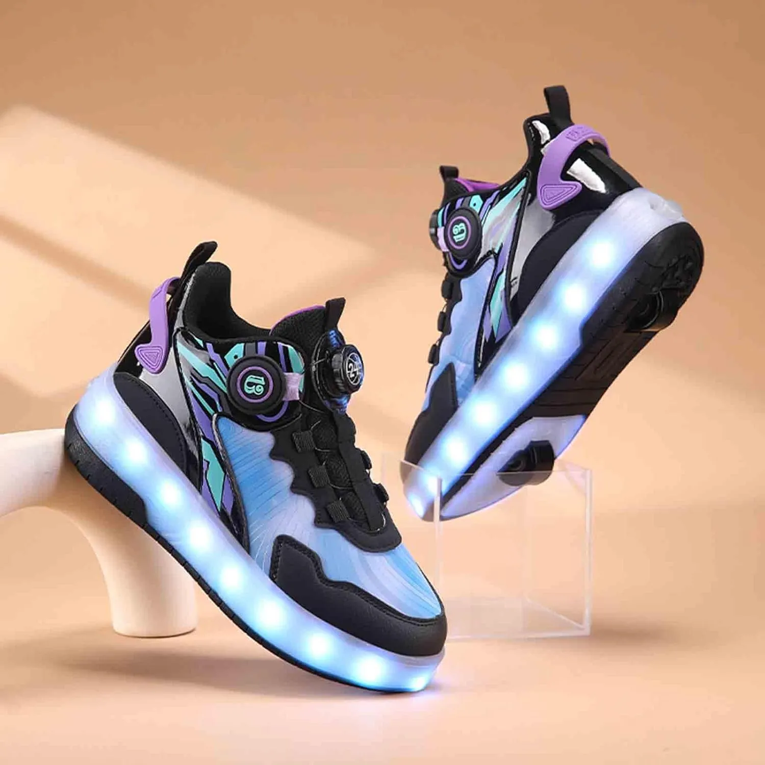 11 Modes Kids Roller Skate Shoes with 2 Wheels, Sneakers for Boys Girls Birthday Thanksgiving Christmas Day