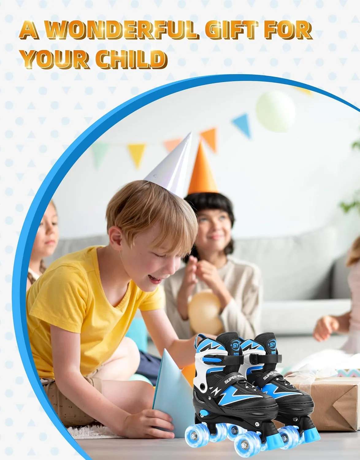 Adjustable Roller Skates Boys Kids Ages 5-8 8-12 Roller Skates Girls with Light up Wheels, Fun Rollerskate for Youth Toddlers