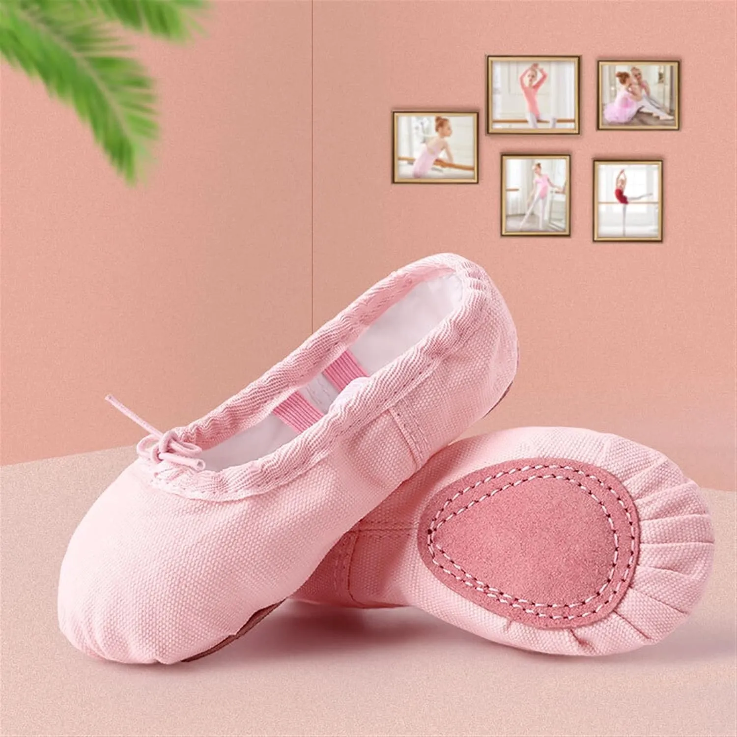 Ballet Shoes 3 Pairs Dance Shoes for Children Ballet Shoes for Girls Ballet Flats Kids Canvas Split Sole Ballerina Practice Shoes for Dancing Dance Slippers for Girls TodNude-11 UK