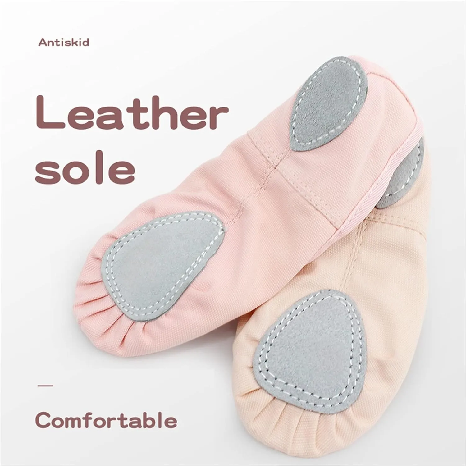 Ballet Shoes 3 Pairs Dance Shoes for Children Ballet Shoes for Girls Ballet Flats Kids Canvas Split Sole Ballerina Practice Shoes for Dancing Dance Slippers for Girls TodNude-11 UK