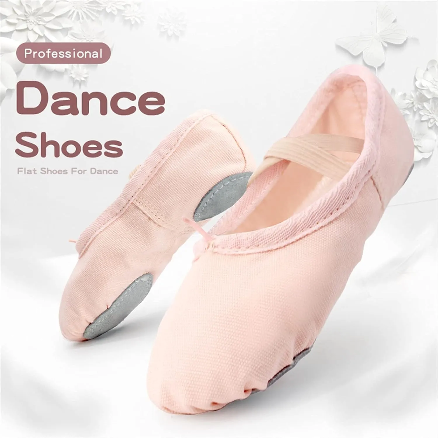 Ballet Shoes 3 Pairs Dance Shoes for Children Ballet Shoes for Girls Ballet Flats Kids Canvas Split Sole Ballerina Practice Shoes for Dancing Dance Slippers for Girls TodNude-11 UK