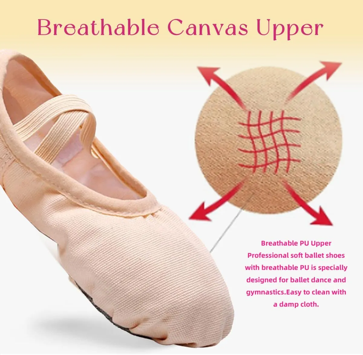 Ballet Shoes for Girls Ballet Slippers Canvas Ballet Dance Shoes for Toddler/Little Kid/Big Kid
