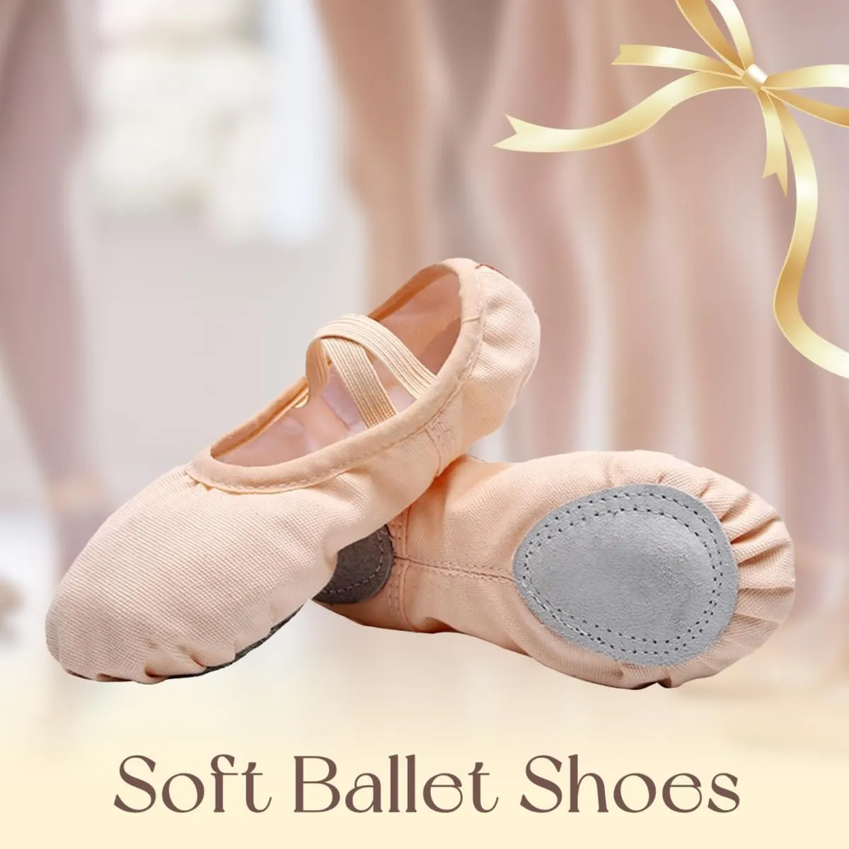 Ballet Shoes for Girls Ballet Slippers Canvas Ballet Dance Shoes for Toddler/Little Kid/Big Kid