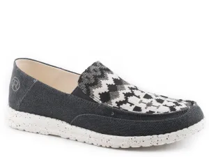 BLACK CANVAS WITH AZTEC VAMP