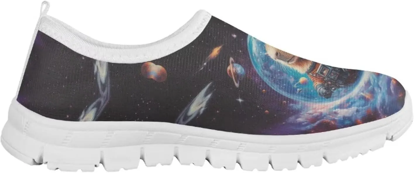 Boys Slip On Sneakers Cool Galaxy Themed Tennis Shoes Running Shoes