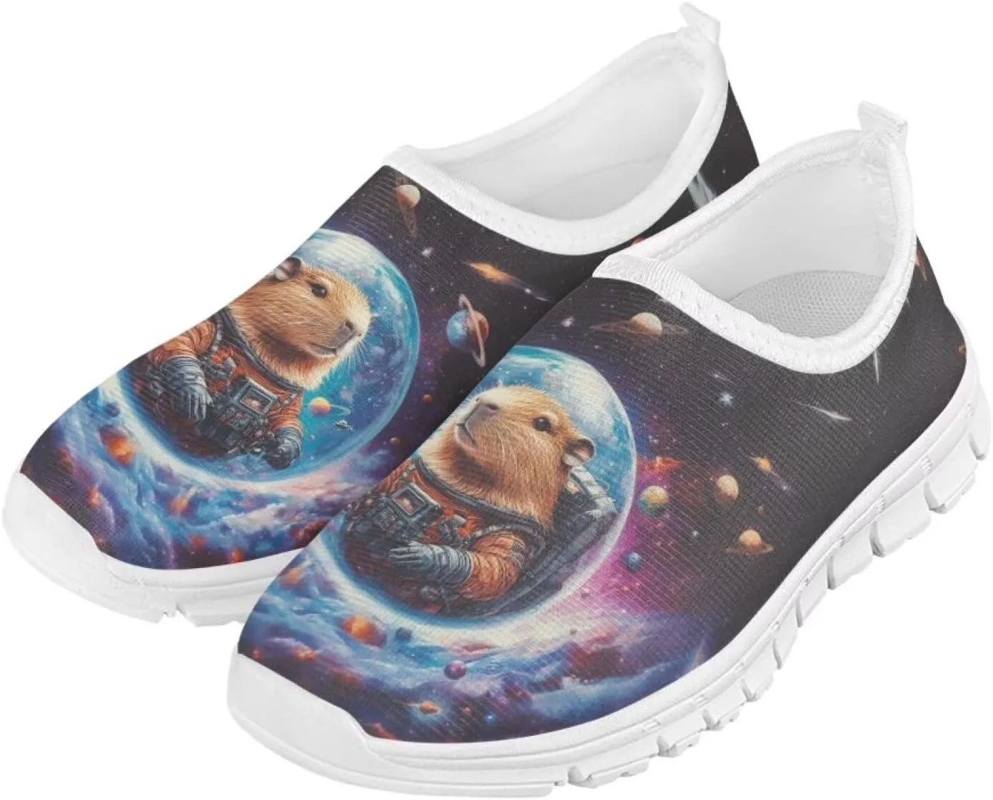Boys Slip On Sneakers Cool Galaxy Themed Tennis Shoes Running Shoes