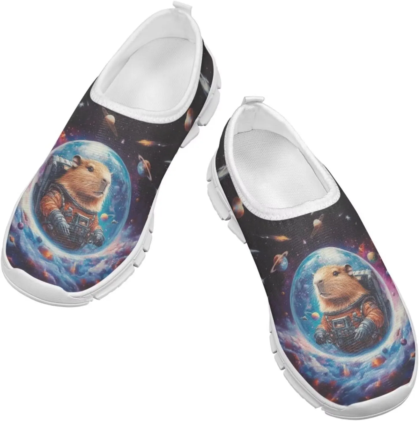 Boys Slip On Sneakers Cool Galaxy Themed Tennis Shoes Running Shoes