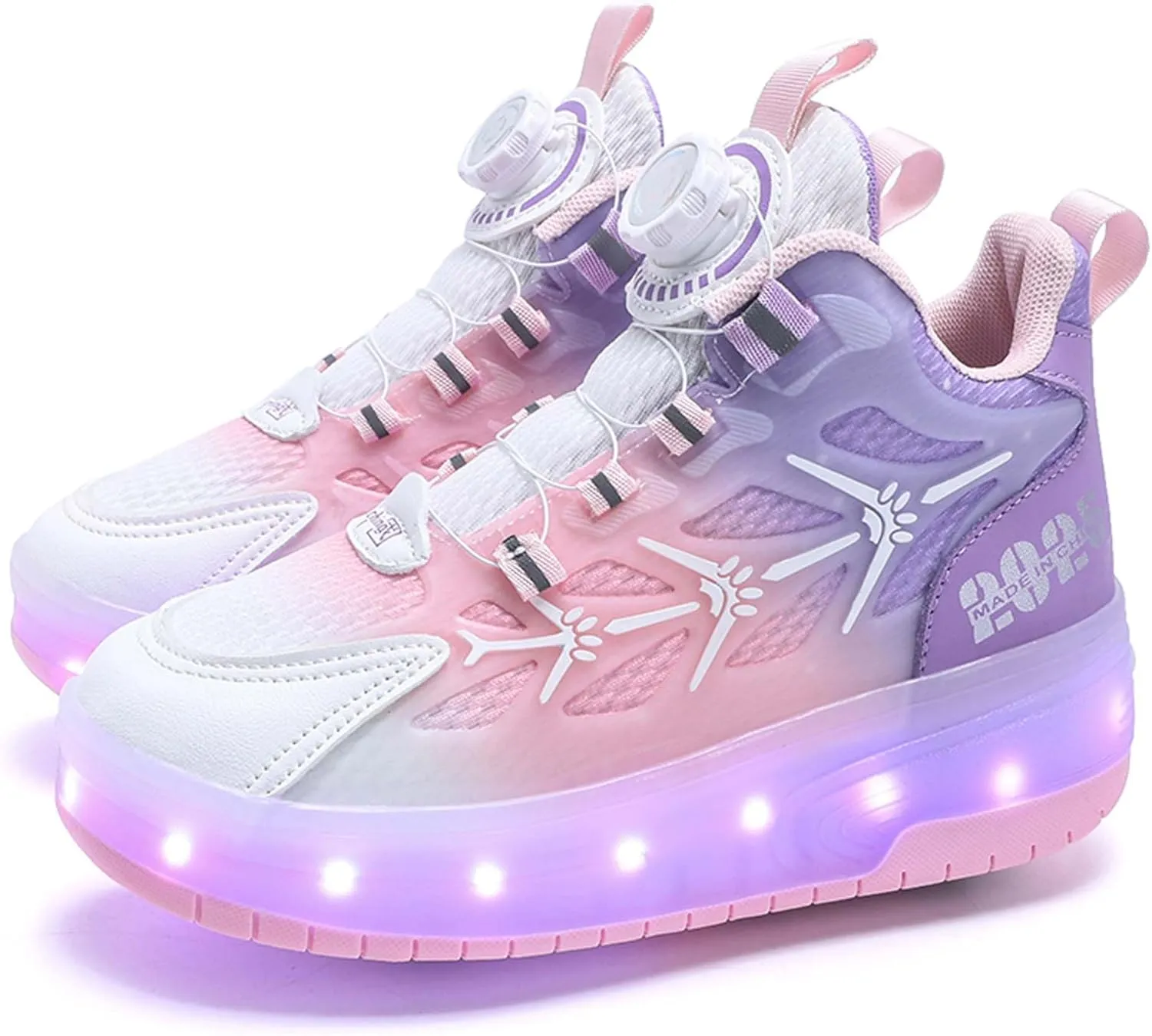 Children's Unisex Roller Skates Shiny Wheel Shoes Girls Shiny Roller Skates Sports Shoes Boys Rechargeable Sparkling Sports Shoes Gifts