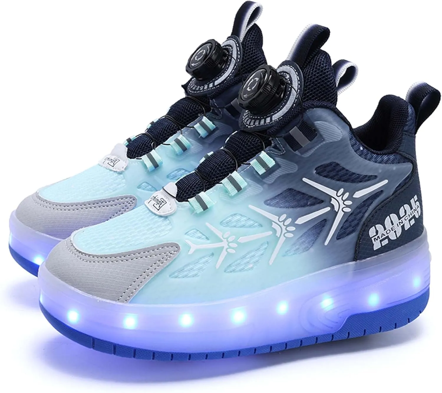 Children's Unisex Roller Skates Shiny Wheel Shoes Girls Shiny Roller Skates Sports Shoes Boys Rechargeable Sparkling Sports Shoes Gifts