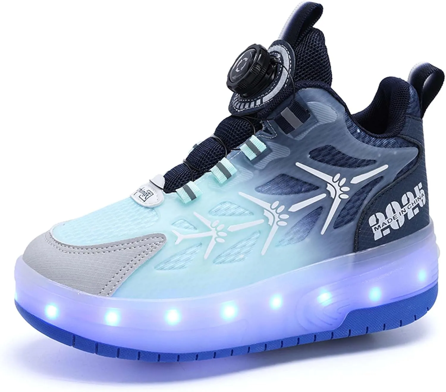 Children's Unisex Roller Skates Shiny Wheel Shoes Girls Shiny Roller Skates Sports Shoes Boys Rechargeable Sparkling Sports Shoes Gifts