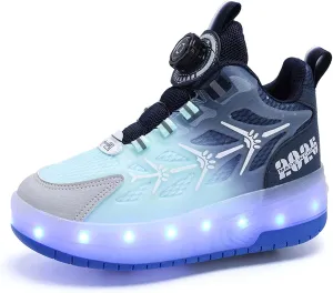 Children's Unisex Roller Skates Shiny Wheel Shoes Girls Shiny Roller Skates Sports Shoes Boys Rechargeable Sparkling Sports Shoes Gifts