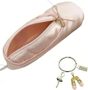 Cute Ballet Slipper Pouch Makeup Bag Ballerina Pointe Shoe Cosmetic Bag Dance Recital Stuff Gifts for Girls Dancer Accessories (Pink-K1)