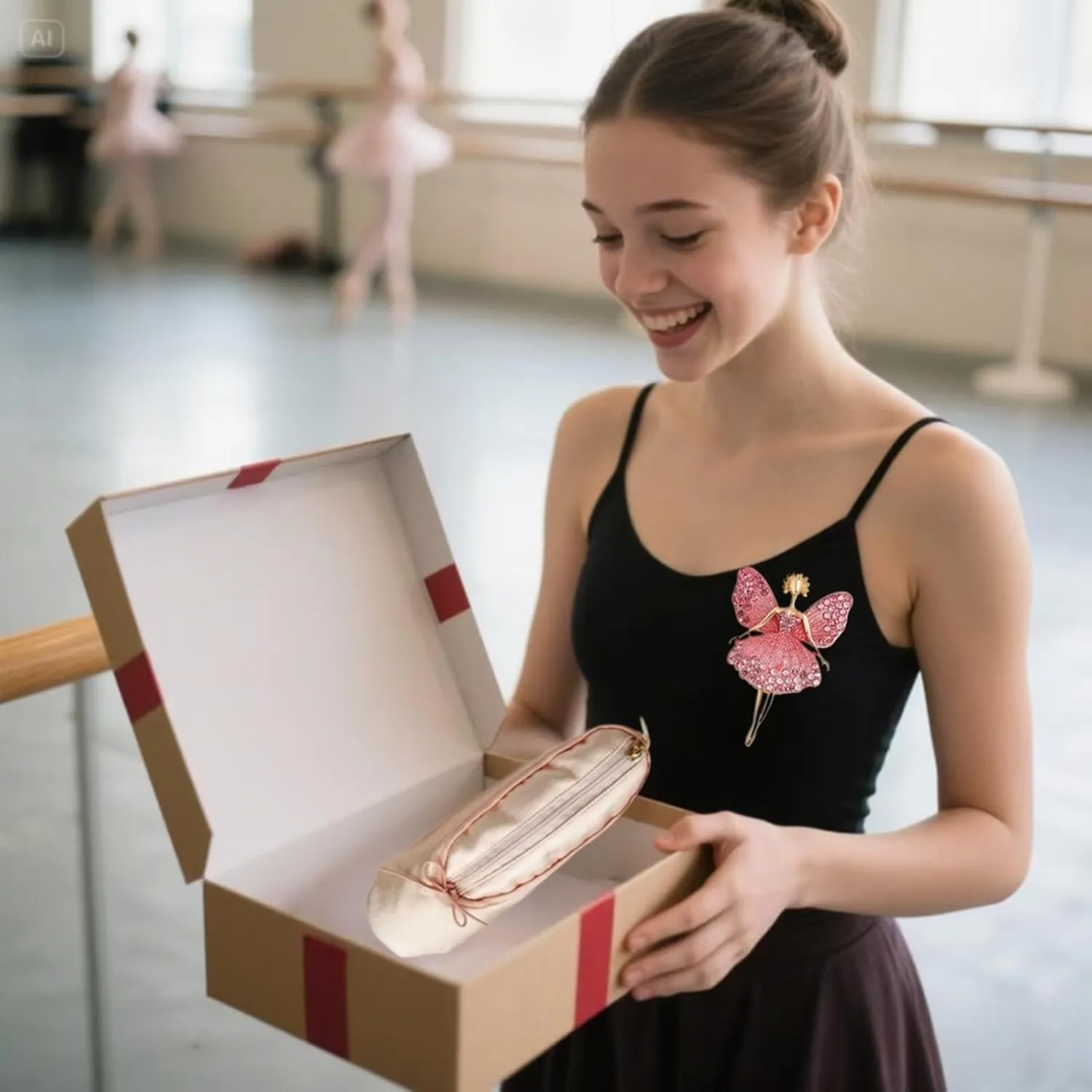 Cute Ballet Slipper Pouch Makeup Bag Dance Recital Gifts Ballerina Dancer Stuff Accessories Pointe Shoe Cosmetic Bag (Pink-B1)