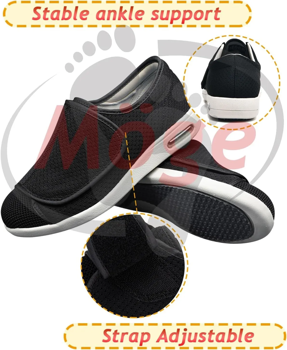 Edema Shoes for Swollen Feet Disability Shoes for Swollen Feet Mens Slip on Trainers Loafers Casual Breathable Slip-on Lightweight Comfortable Tennis Mesh Shoes