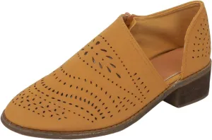 Fall Boots Womens Suede Ankle Boots Low Chunky Stacked Heel Comfy Almond Toe Casual Side V-Cut Slip On Short Boots