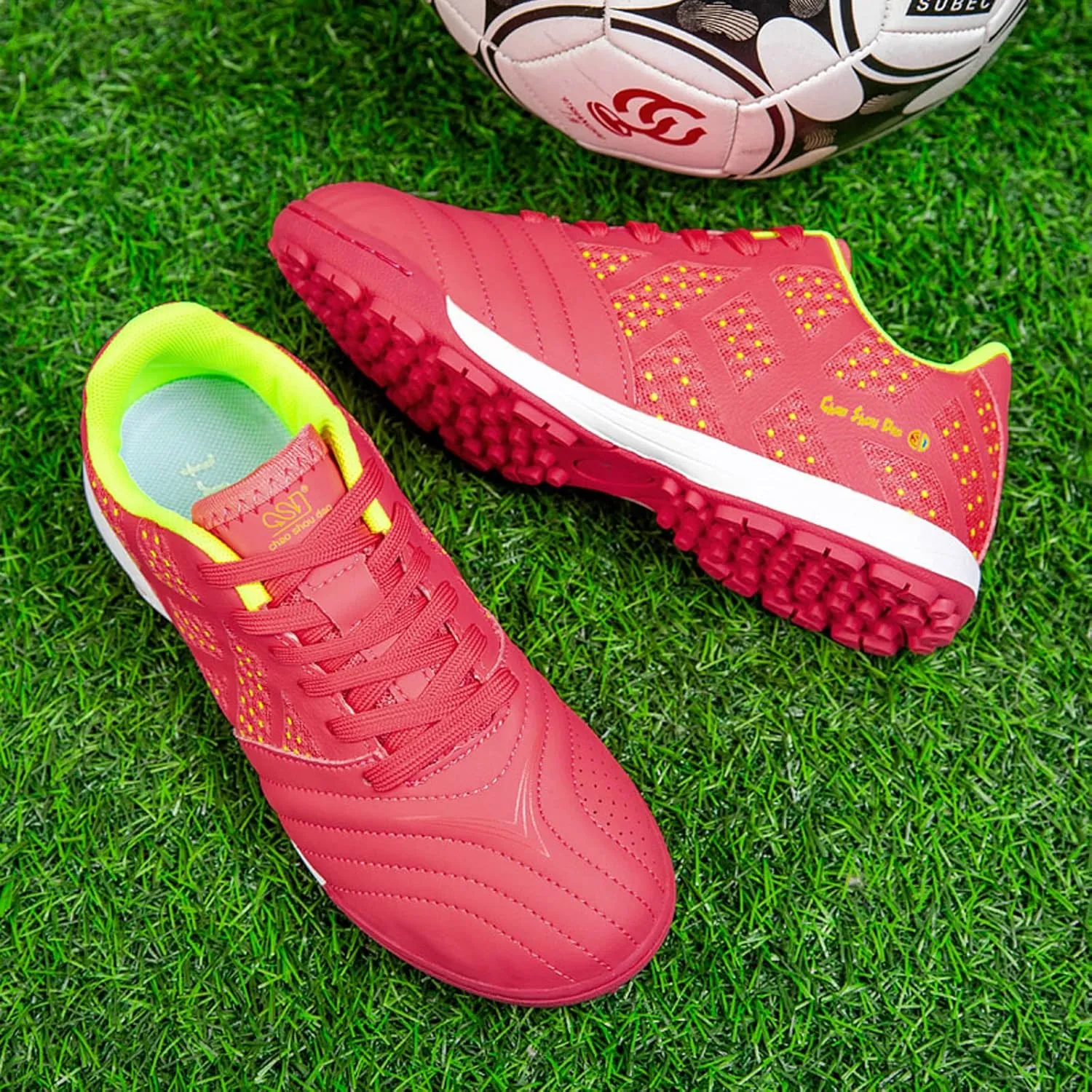 FLIOZY Football Shoes Men's Soccer Shoes Youth Professional Competition Breathable Low-Top Athletic Football Training Shoes for Outdoor Indoor Big Kids
