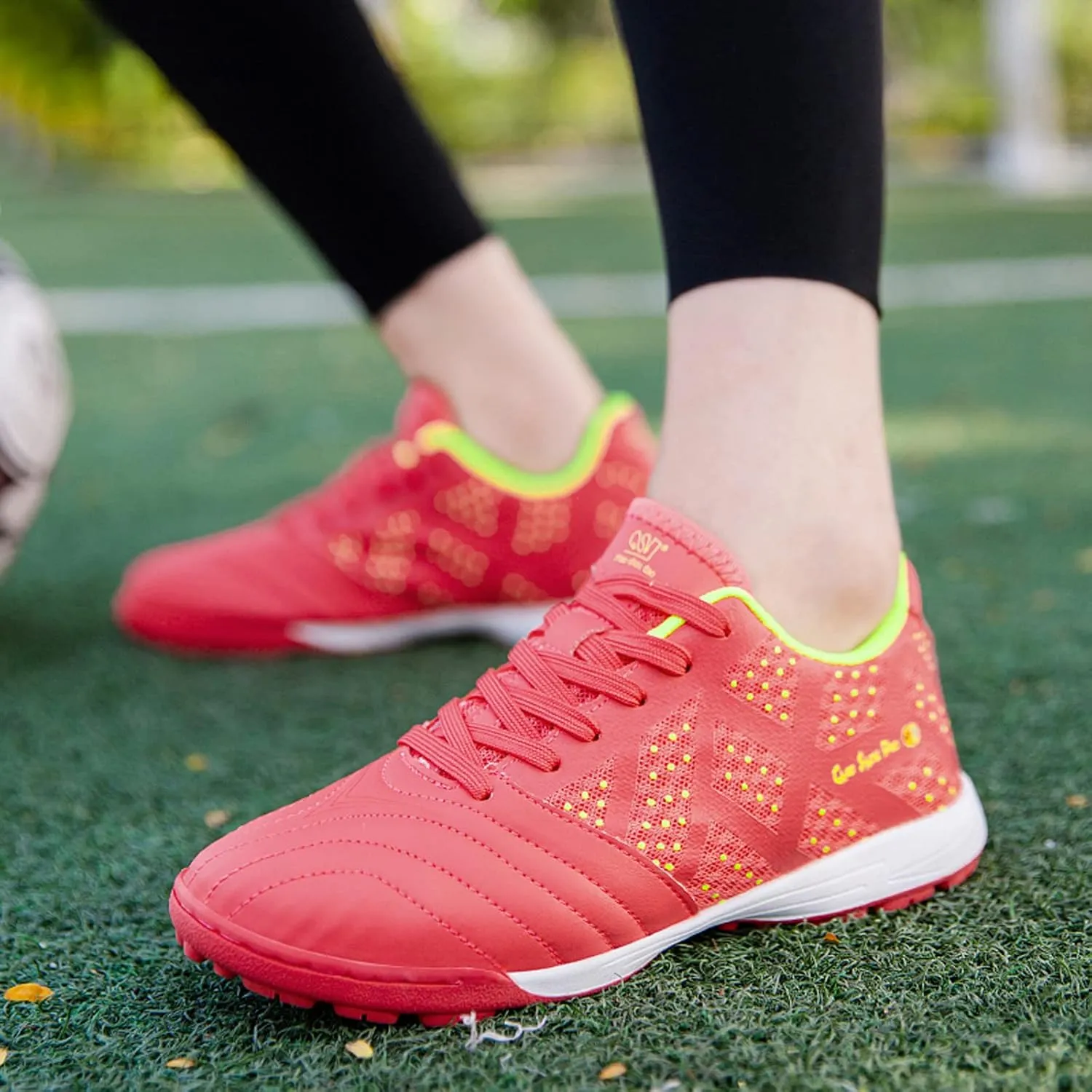 FLIOZY Football Shoes Men's Soccer Shoes Youth Professional Competition Breathable Low-Top Athletic Football Training Shoes for Outdoor Indoor Big Kids