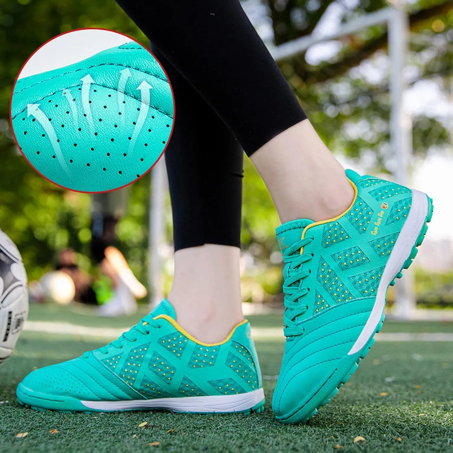FLIOZY Football Shoes Men's Soccer Shoes Youth Professional Competition Breathable Low-Top Athletic Football Training Shoes for Outdoor Indoor Big Kids