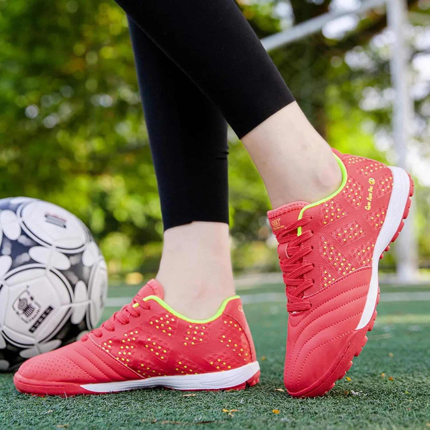 FLIOZY Football Shoes Men's Soccer Shoes Youth Professional Competition Breathable Low-Top Athletic Football Training Shoes for Outdoor Indoor Big Kids