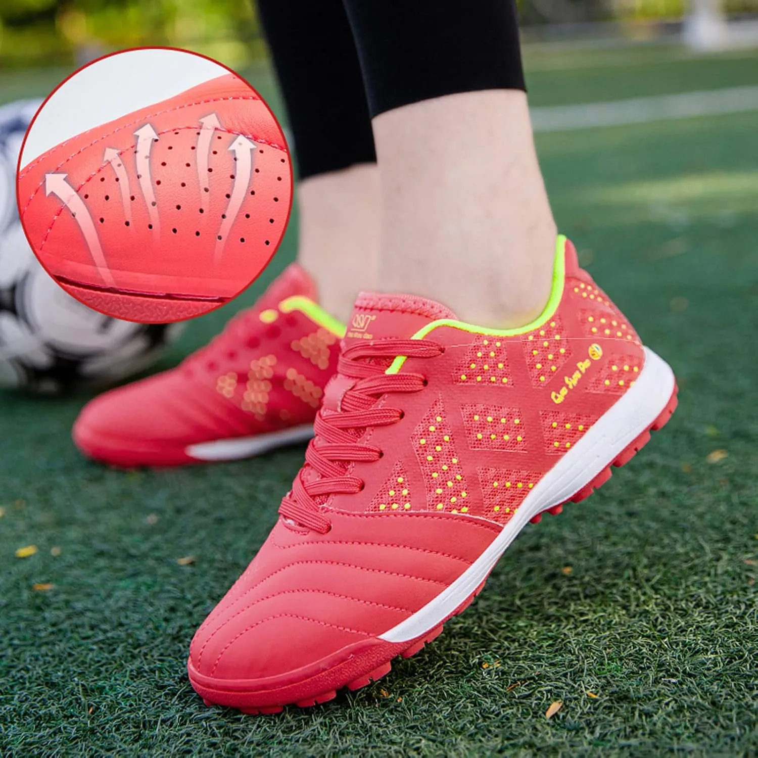 FLIOZY Football Shoes Men's Soccer Shoes Youth Professional Competition Breathable Low-Top Athletic Football Training Shoes for Outdoor Indoor Big Kids