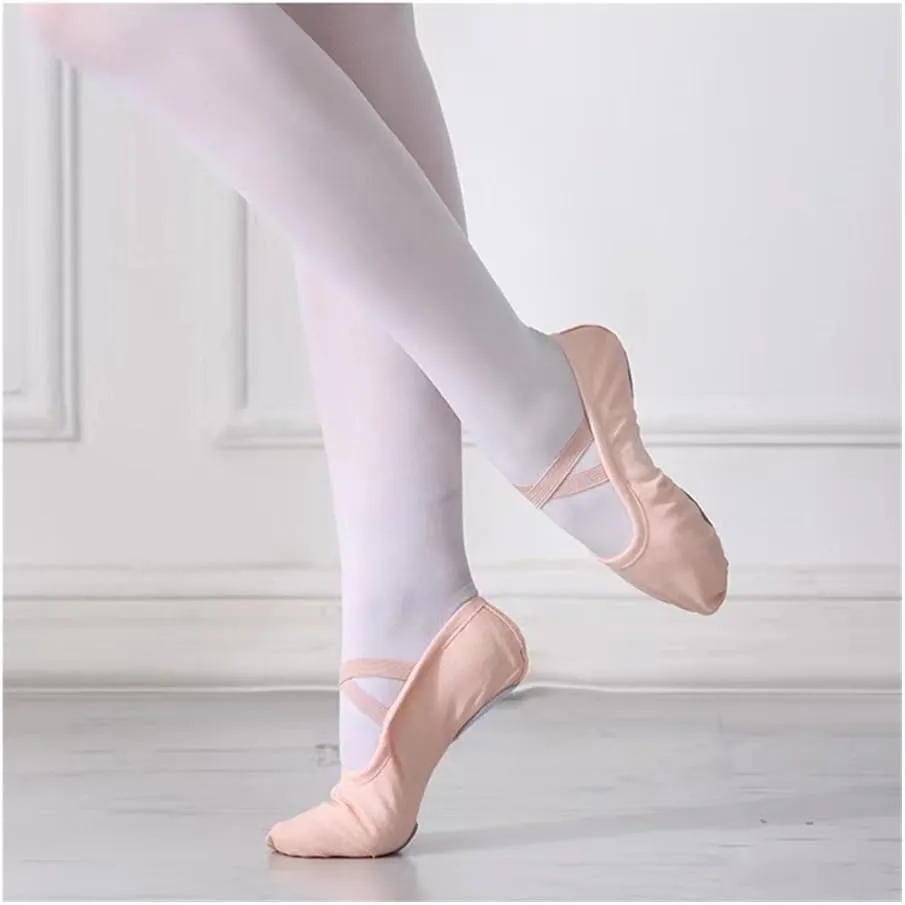 Girls Ballet Shoes Canvas Ballet Dance Slippers for Women Kids Children Classical Practice Split-Sole 5 Colors Adult Flat Dance(Fuse,24(15.5cm))