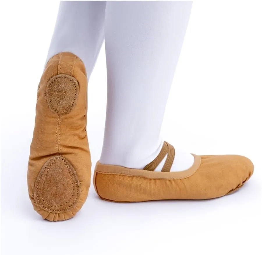 Girls Ballet Shoes Canvas Ballet Dance Slippers for Women Kids Children Classical Practice Split-Sole 5 Colors Adult Flat Dance(Fuse,24(15.5cm))