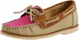 Girl's Fashion Slip On Tan/Pink Boat Shoes Sz: