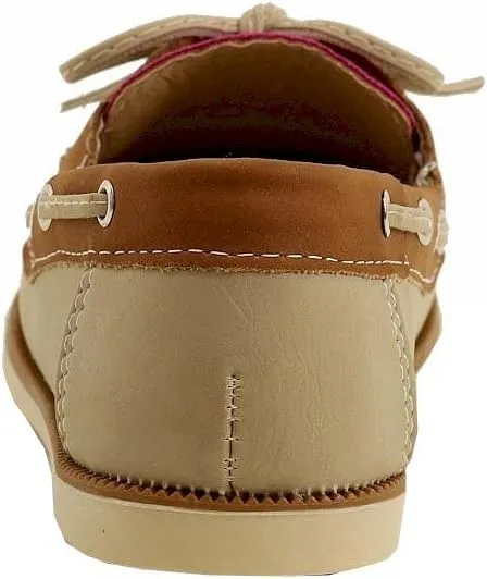 Girl's Fashion Slip On Tan/Pink Boat Shoes Sz: