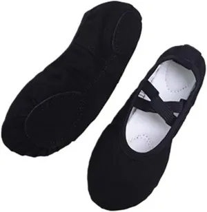 Girls Women Ballet Slippers Ballet Dance Shoes Adult Gymnastics Training Shoes Canvas Soft Sole Ballet Shoes(Black,30)
