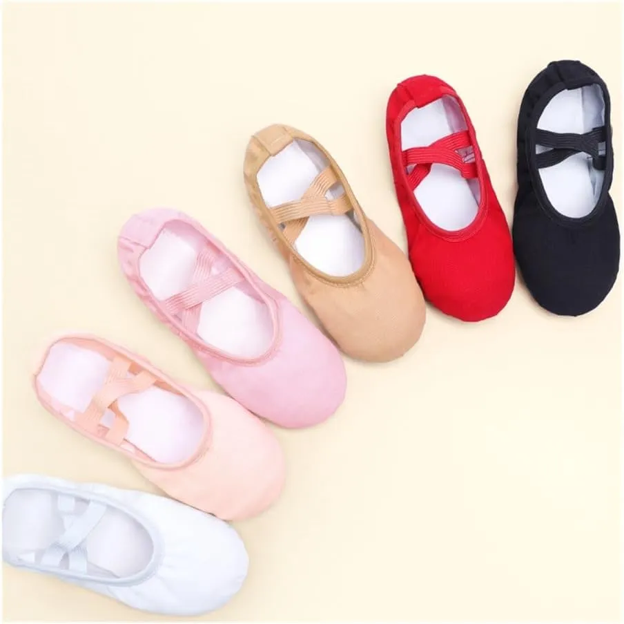 Girls Women Ballet Slippers Ballet Dance Shoes Adult Gymnastics Training Shoes Canvas Soft Sole Ballet Shoes(Pink,37)