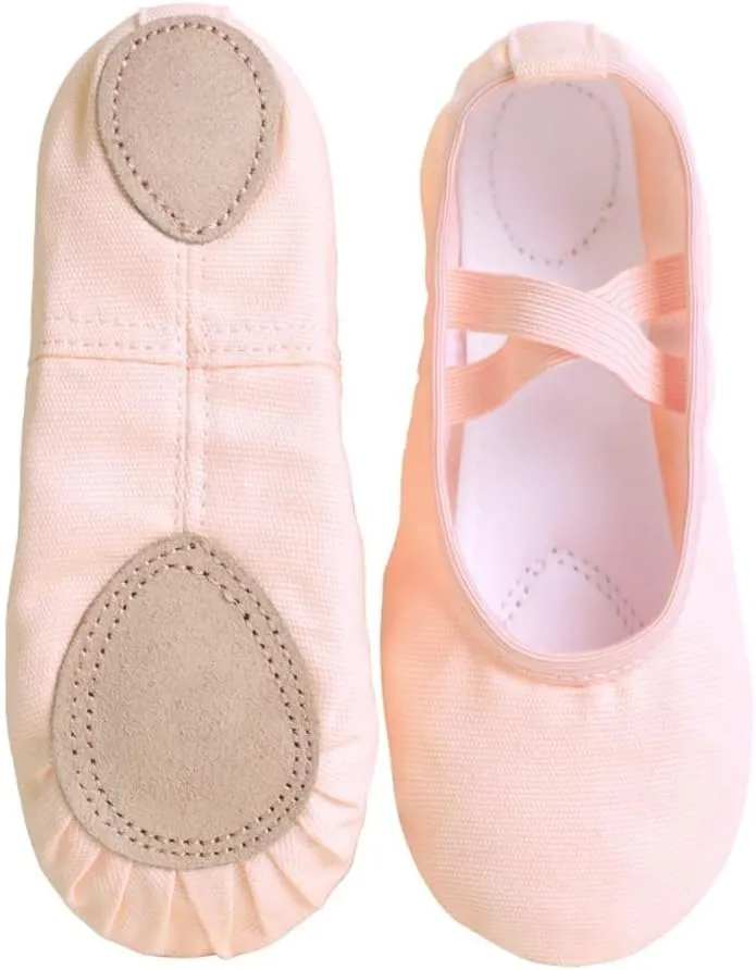 Girls Women Ballet Slippers Ballet Dance Shoes Adult Gymnastics Training Shoes Canvas Soft Sole Ballet Shoes(Pink,37)