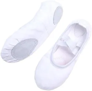 Girls Women Ballet Slippers Ballet Dance Shoes Adult Gymnastics Training Shoes Canvas Soft Sole Ballet Shoes(White,37)