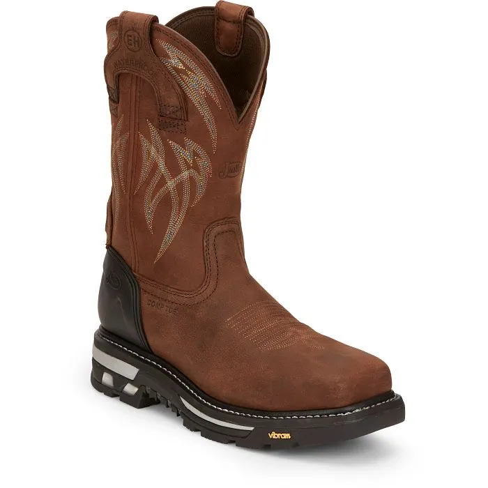 JUSTIN MENS FRONTLINE HIGHVIZ WATERPROOF WORKBOOTS STYLE CR2151