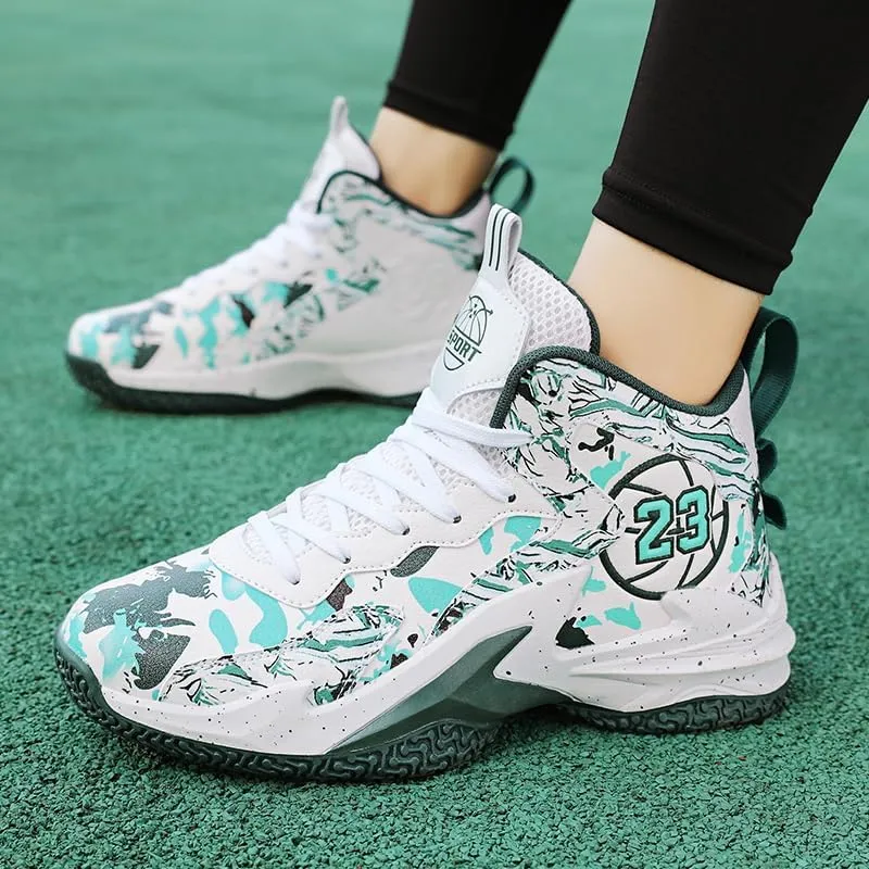 Kids Basketball Shoes, Leather Trendy Casual Sports Basketball Shoes Breathable Comfortable Boys Sneakers for Big Kids??