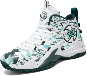 Kids Basketball Shoes, Leather Trendy Casual Sports Basketball Shoes Breathable Comfortable Boys Sneakers for Big Kids??