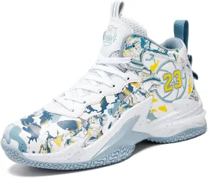 Kids Basketball Shoes, Leather Trendy Casual Sports Basketball Shoes Breathable Comfortable Boys Sneakers for Big Kids??