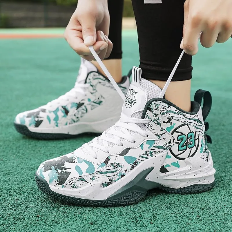 Kids Basketball Shoes, Leather Trendy Casual Sports Basketball Shoes Breathable Comfortable Boys Sneakers for Big Kids??