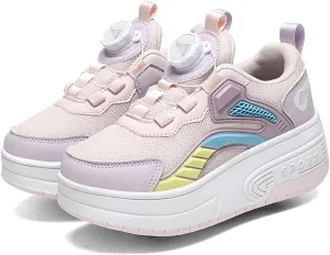Kids Roller Skate Shoes with Detachable Wheels Fashion Sneakers for Boys & Girls, Outdoor Sports Shoes for Teens