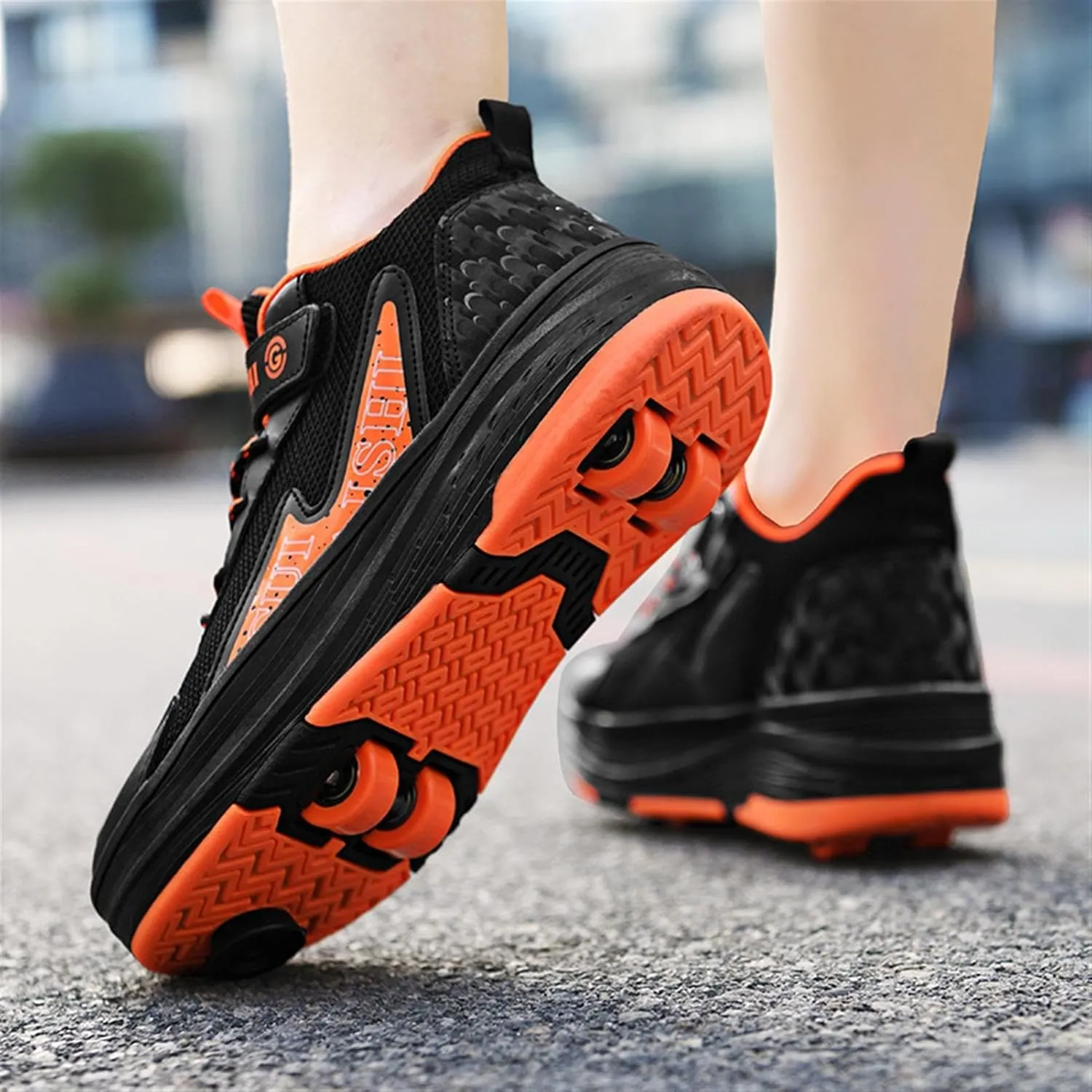 Kids Roller Skate Shoes with Detachable Wheels Fashion Sneakers for Boys & Girls, Outdoor Sports Shoes for Teens