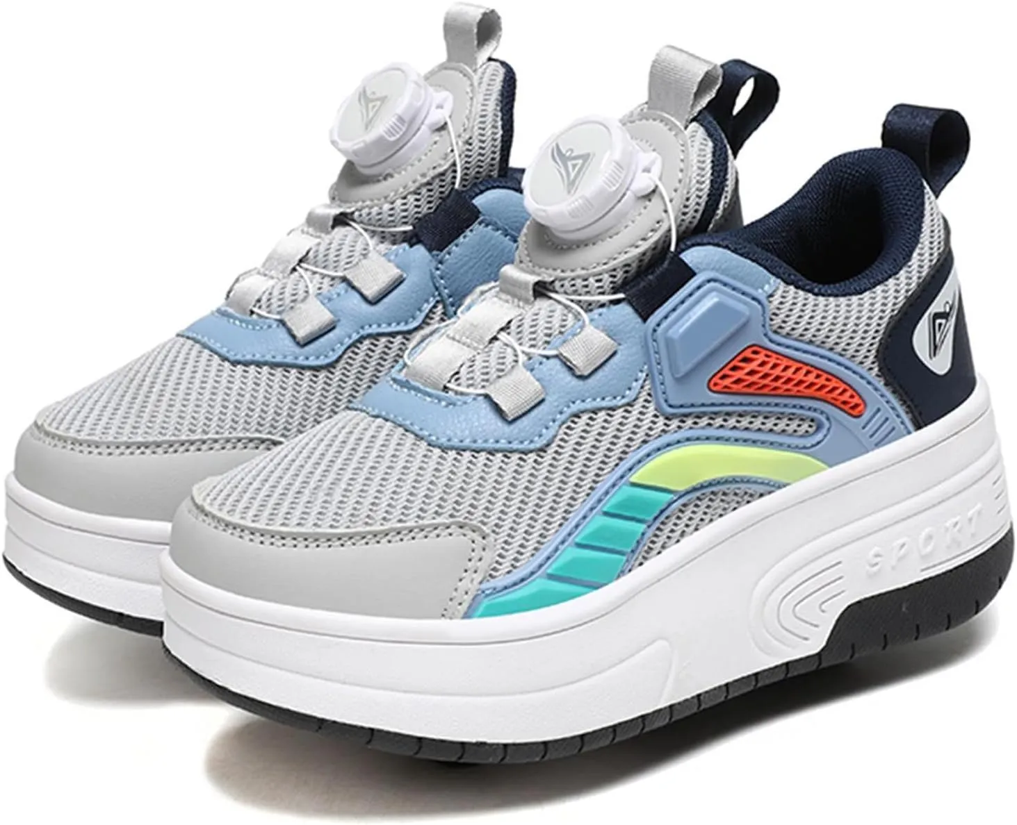 Kids Roller Skate Shoes with Detachable Wheels Fashion Sneakers for Boys & Girls, Outdoor Sports Shoes for Teens