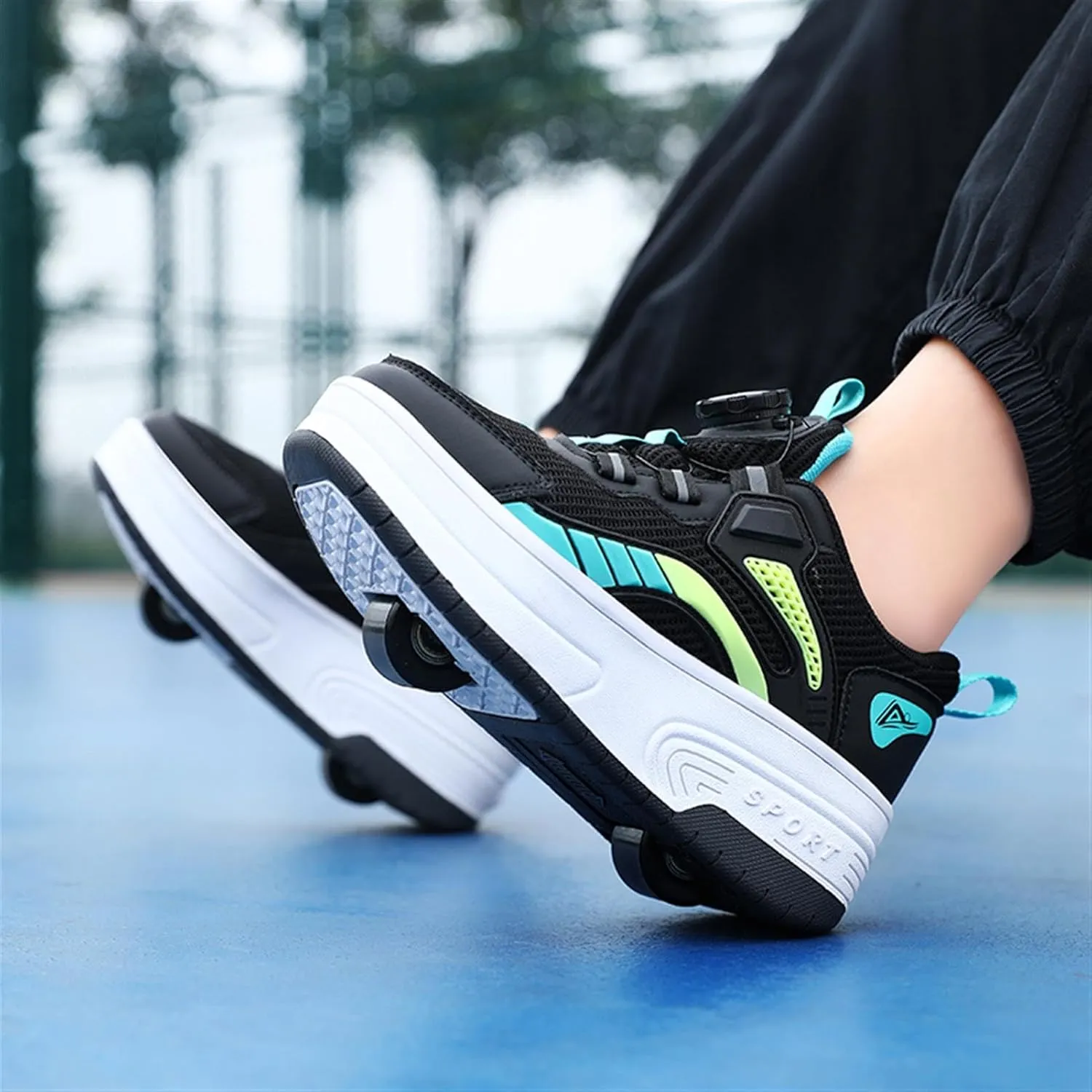 Kids Roller Skate Shoes with Detachable Wheels Fashion Sneakers for Boys & Girls, Outdoor Sports Shoes for Teens