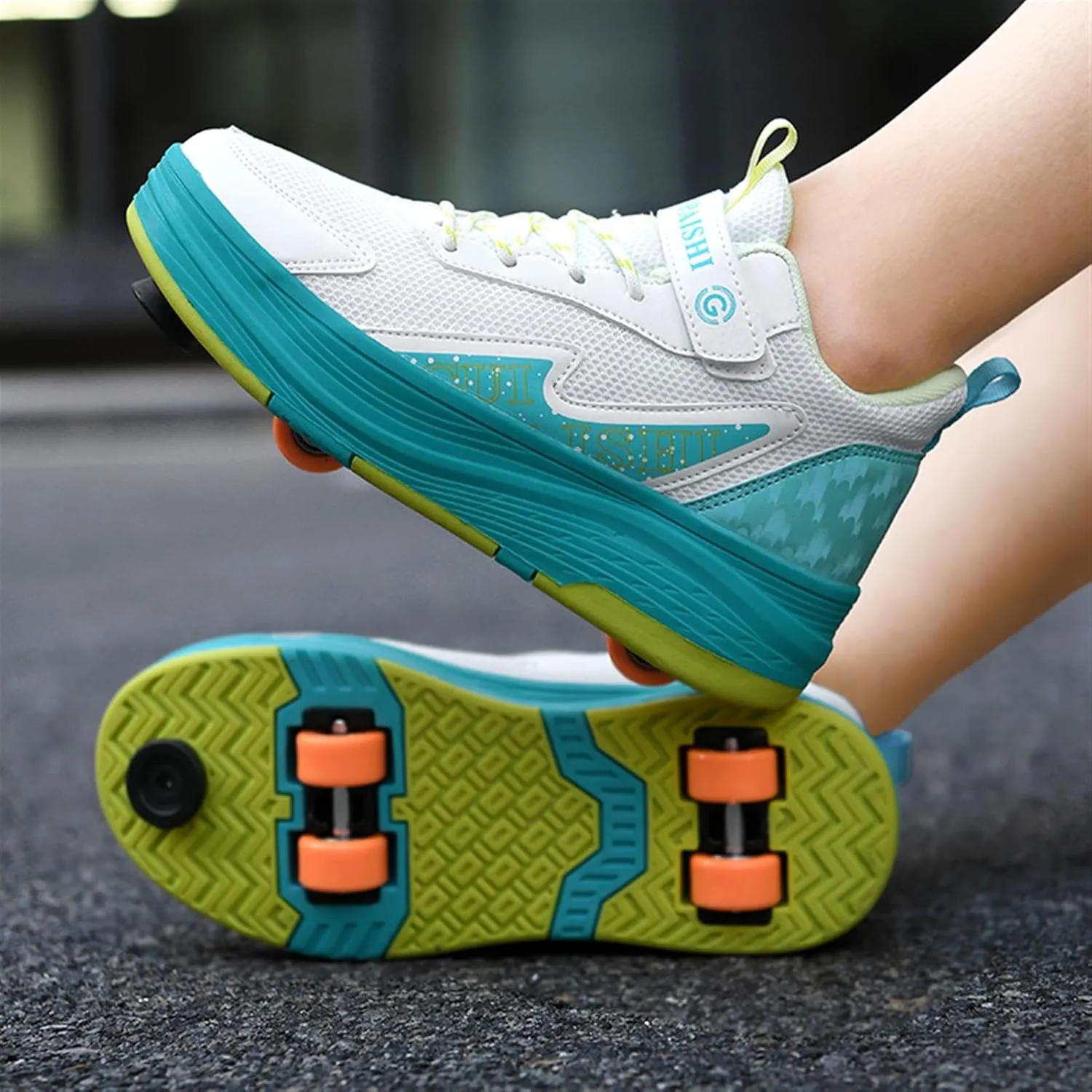 Kids Roller Skate Shoes with Detachable Wheels Fashion Sneakers for Boys & Girls, Outdoor Sports Shoes for Teens