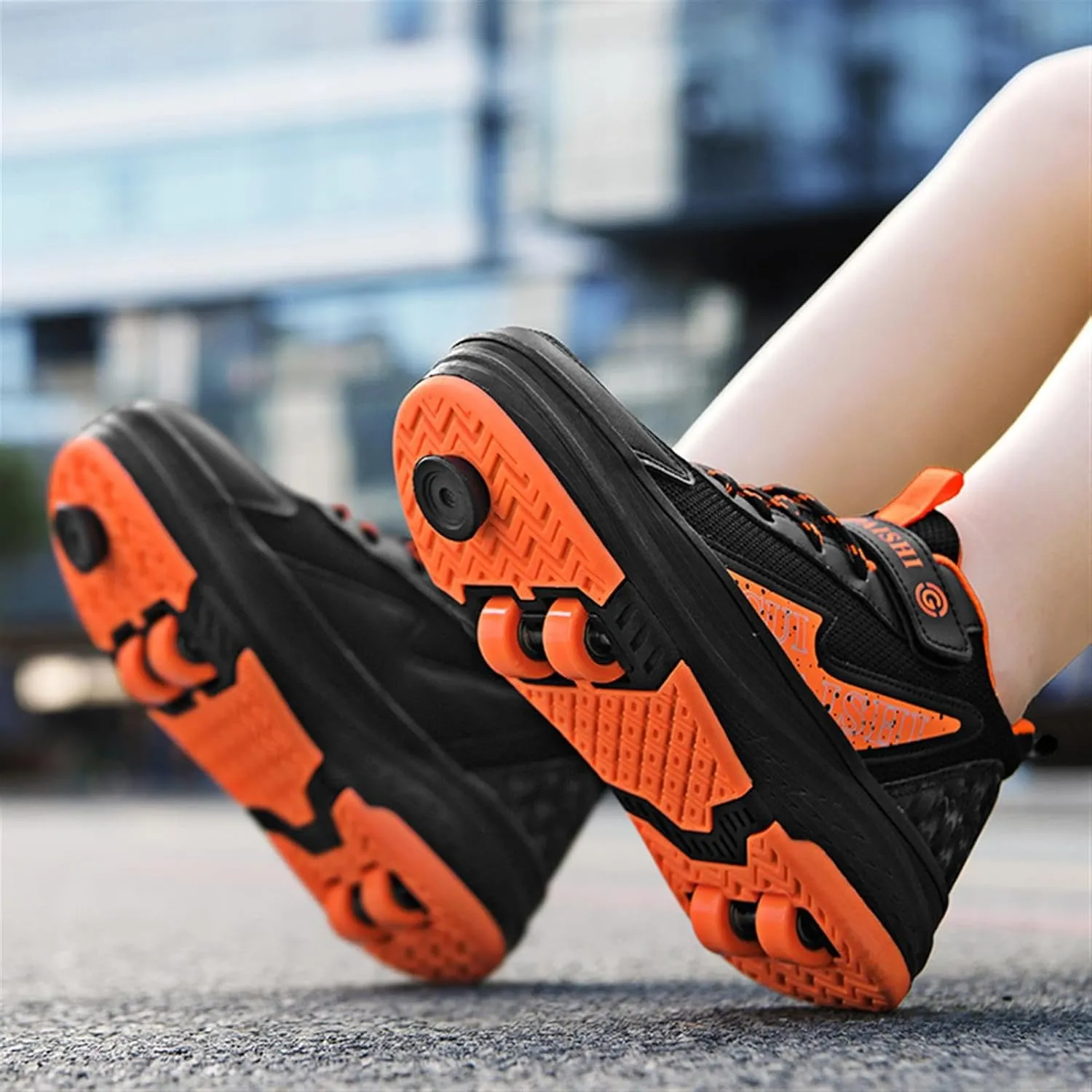 Kids Roller Skate Shoes with Detachable Wheels Fashion Sneakers for Boys & Girls, Outdoor Sports Shoes for Teens