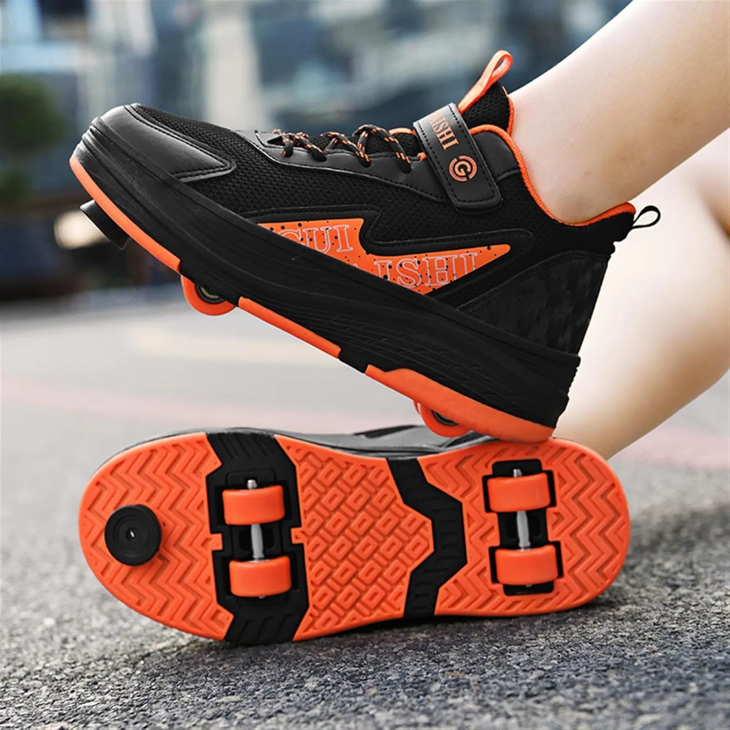 Kids Roller Skate Shoes with Detachable Wheels Fashion Sneakers for Boys & Girls, Outdoor Sports Shoes for Teens