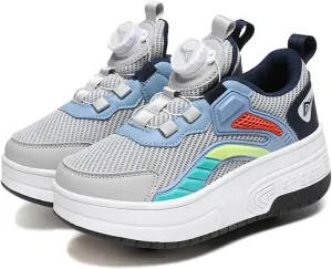 Kids Roller Skate Shoes with Detachable Wheels Fashion Sneakers for Boys & Girls, Outdoor Sports Shoes for Teens
