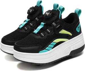 Kids Roller Skate Shoes with Detachable Wheels Fashion Sneakers for Boys & Girls, Outdoor Sports Shoes for Teens