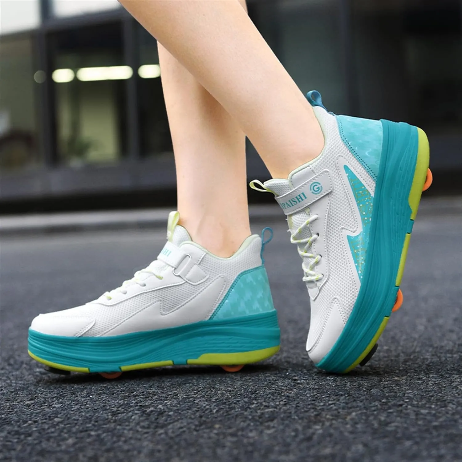 Kids Roller Skate Shoes with Detachable Wheels Fashion Sneakers for Boys & Girls, Outdoor Sports Shoes for Teens