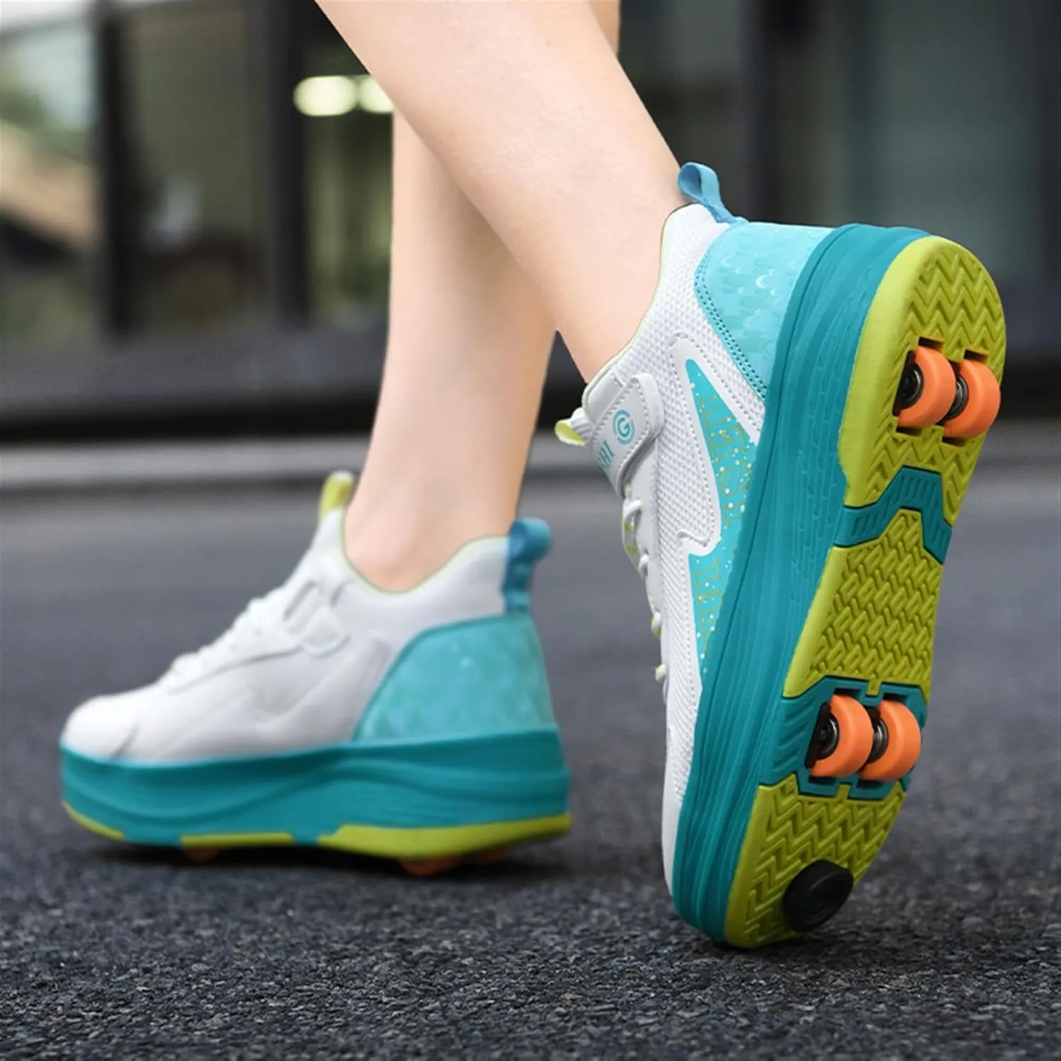Kids Roller Skate Shoes with Detachable Wheels Fashion Sneakers for Boys & Girls, Outdoor Sports Shoes for Teens