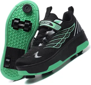 Kids Roller Skate Shoes with Detachable Wheels Fashion Sneakers for Boys & Girls, Outdoor Sports Shoes for Teens