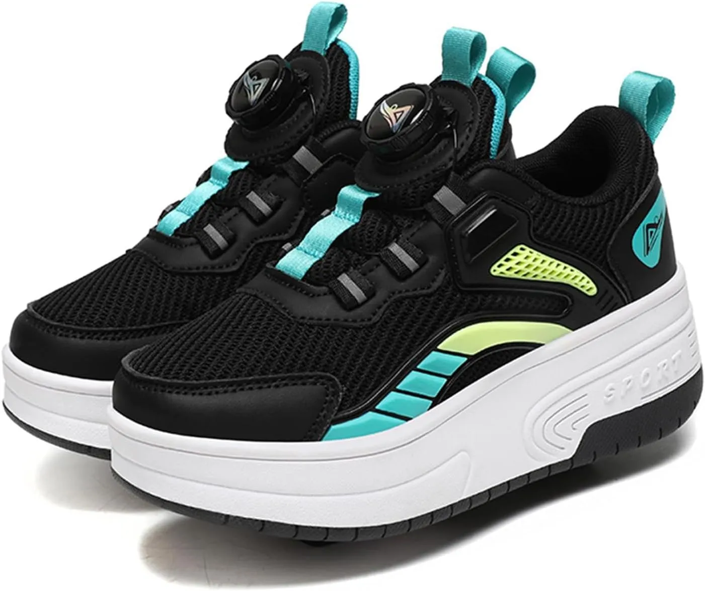 Kids Roller Skate Shoes with Detachable Wheels Fashion Sneakers for Boys & Girls, Outdoor Sports Shoes for Teens